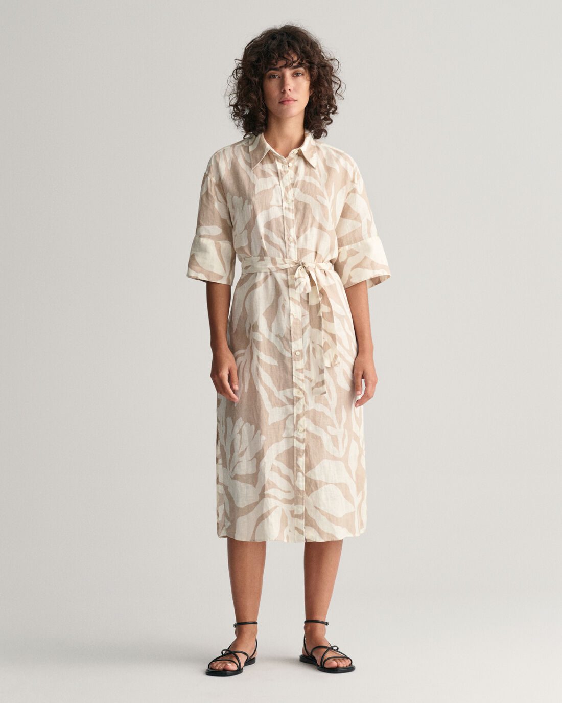 GANT Palm print linen shirt dress